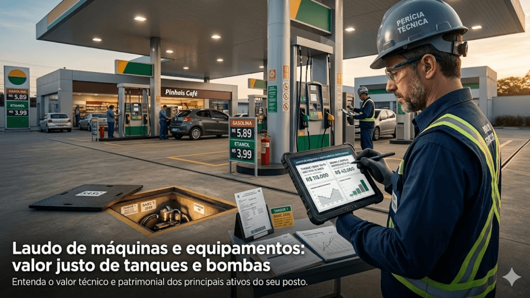 Laudo de máquinas e equipamentos: valor justo de tanques e bombas