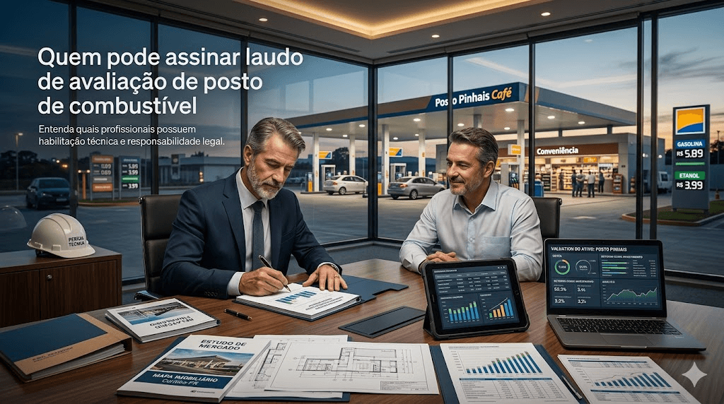 Quem pode assinar laudo de avaliação de posto de combustível?