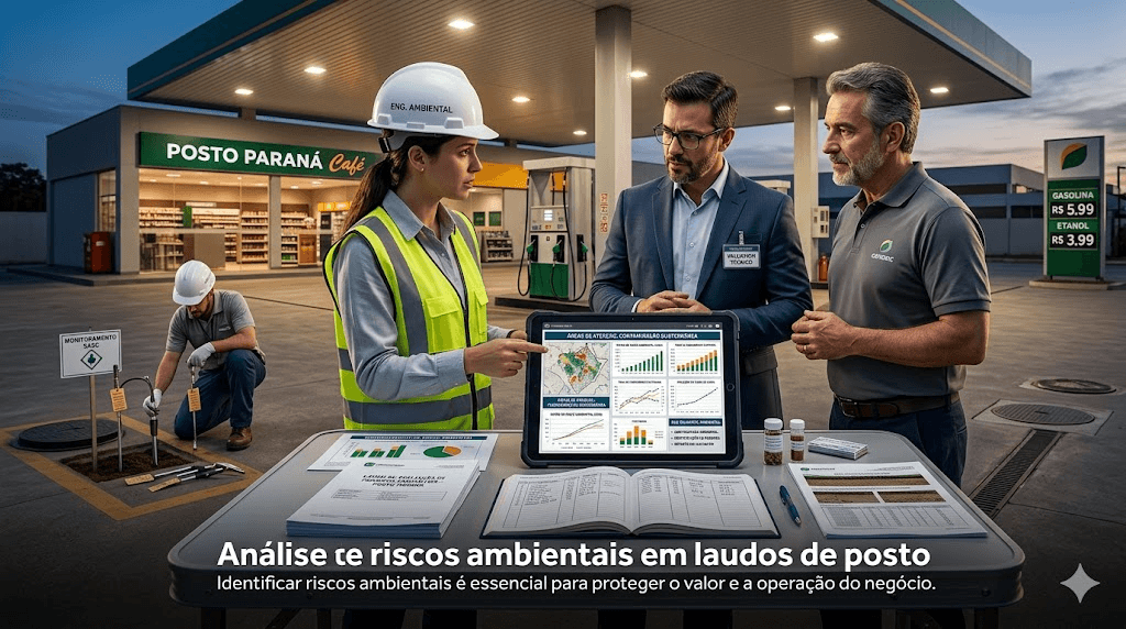Análise de riscos ambientais em laudos de posto