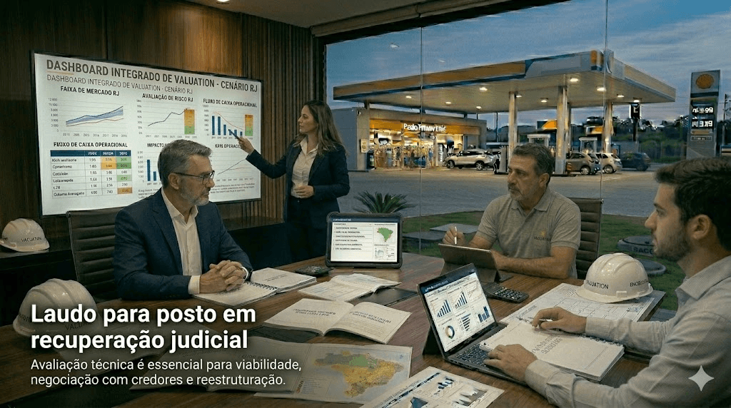 Laudo para Posto em Recuperação Judicial: Como Avaliar um Ativo em Crise e Viabilizar o Plano de Recuperação