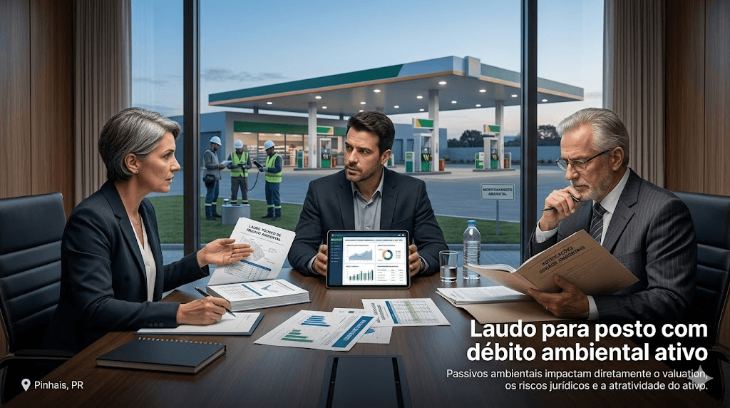 Posto com Débito Ambiental Ativo Vale Quanto? Como Fazer um Laudo que o Banco Não Recuse (e o Judiciário Respeite)