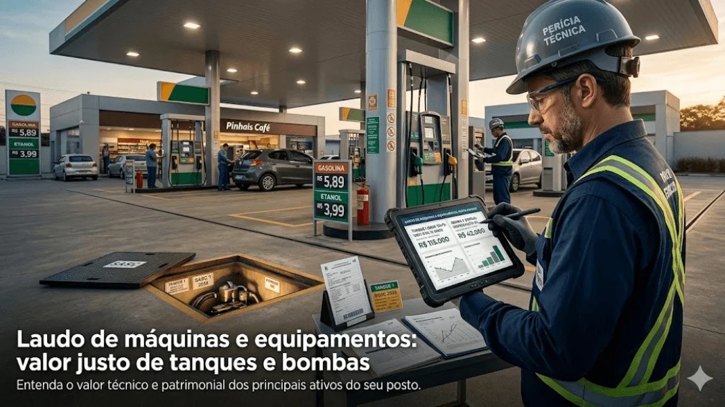 Laudo de máquinas e equipamentos: valor justo de tanques e bombas