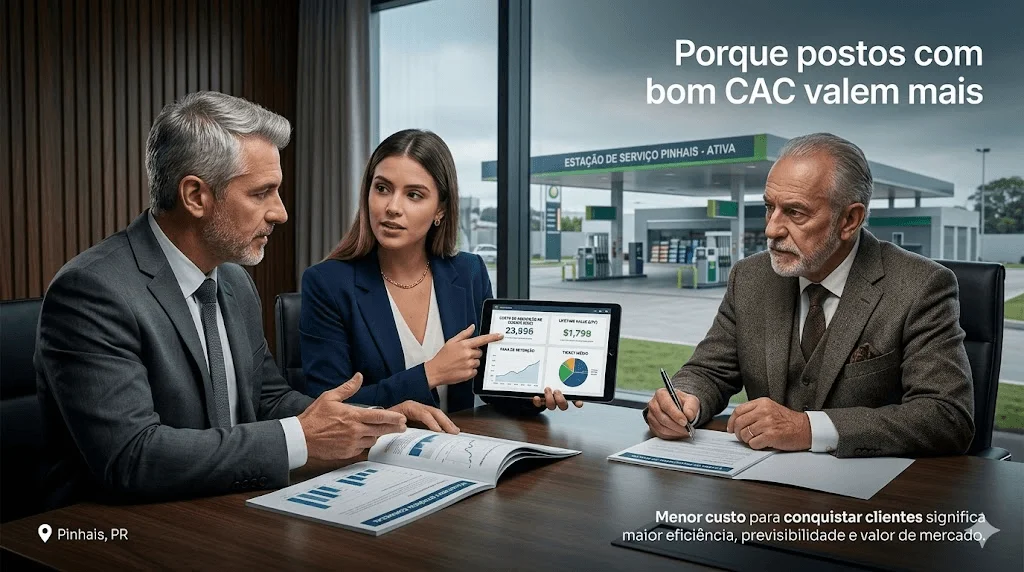 Porque Postos com Bom CAC (Custo de Aquisição de Cliente) Valem Mais – A Métrica Invisível que o Avaliador Precisa Enxergar